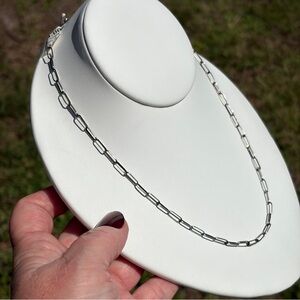 Sally Shurley Native American Made Sterling Silver Paper Clip Chain